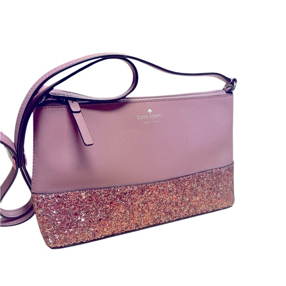 New Kate Spade glitter crossbody bag purse Greta court Ramsey5.7"h x 9.4"w x 1.4 - Picture 2 of 7